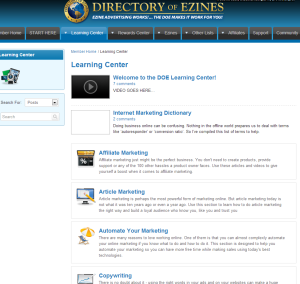 Directory of Ezines review - Members area